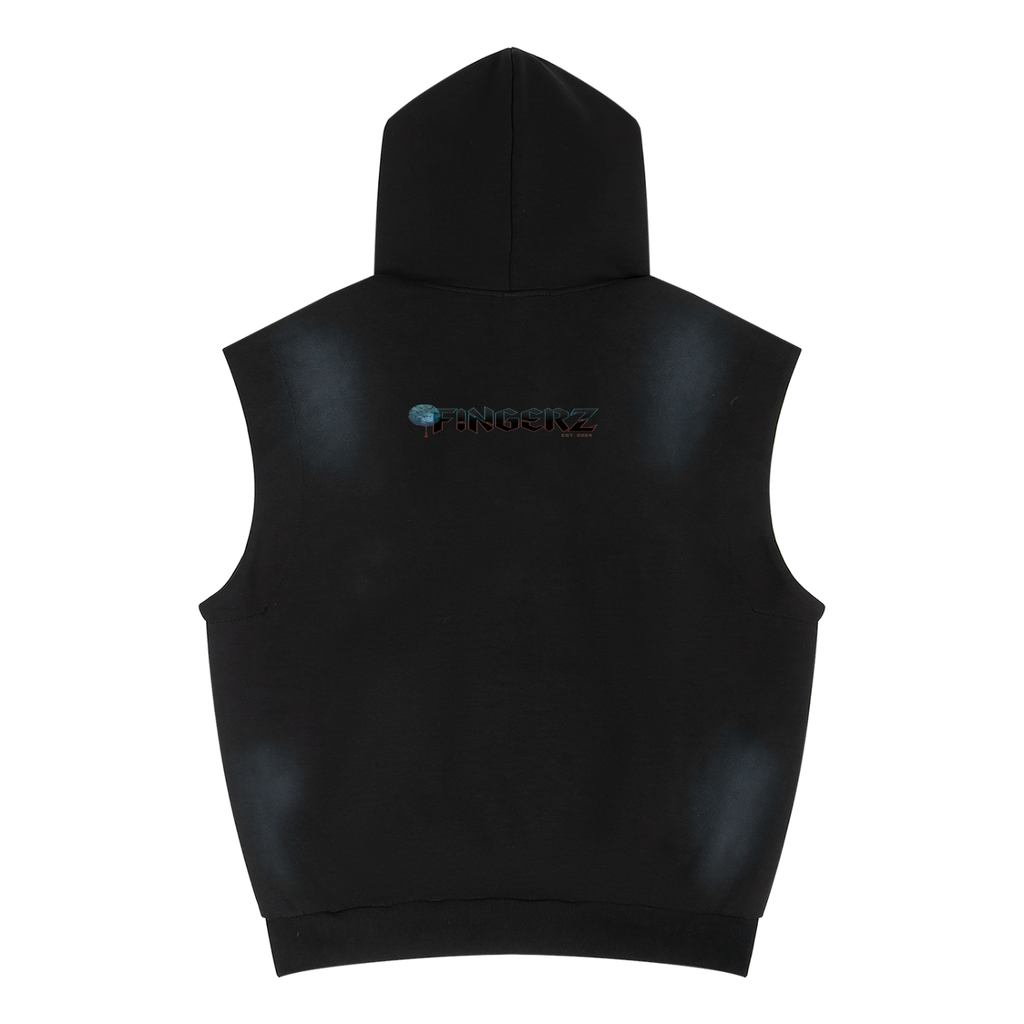 Unisex Vintage Wash Sun Fade Sleeveless Hoodie