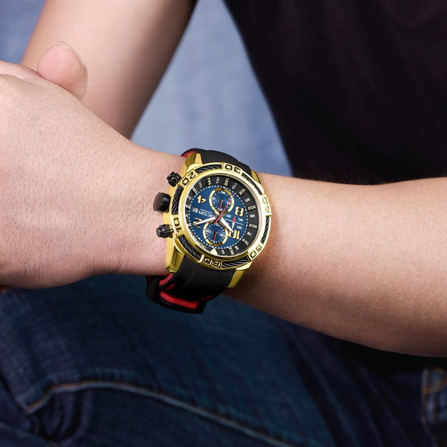 MEGIR Fashion Sports Watches for Men Luxury Quartz Casual Wristwatch Silicone Strap Man Chronograph Clock Relogio Masculino 2045-2