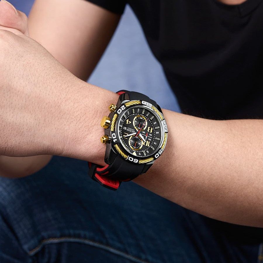 MEGIR Fashion Sports Watches for Men Luxury Quartz Casual Wristwatch Silicone Strap Man Chronograph Clock Relogio Masculino 2045-1