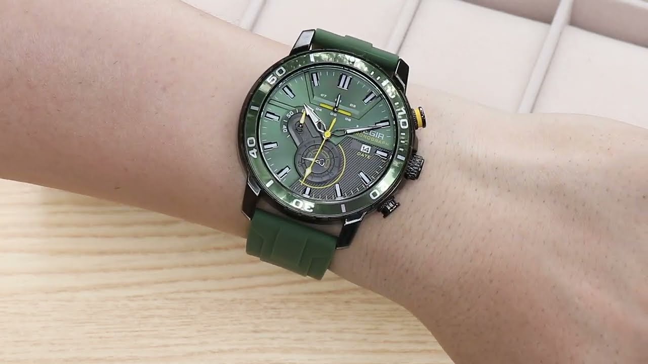 MEGIR Luxury Military Watches for Men Fashion Sport Quartz Wristwatch Waterproof Silicone Band Male Clock Chronograph with Date 2224-16