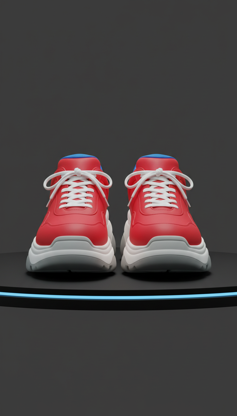Signal Red Chunky Sneakers