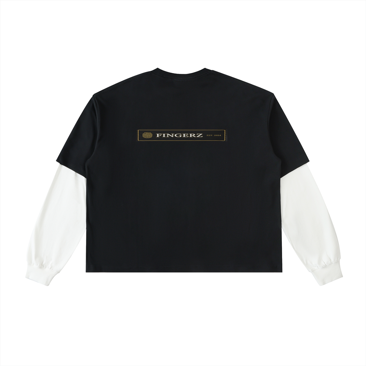 Layered Contrast Sleeve Cotton T-Shirt