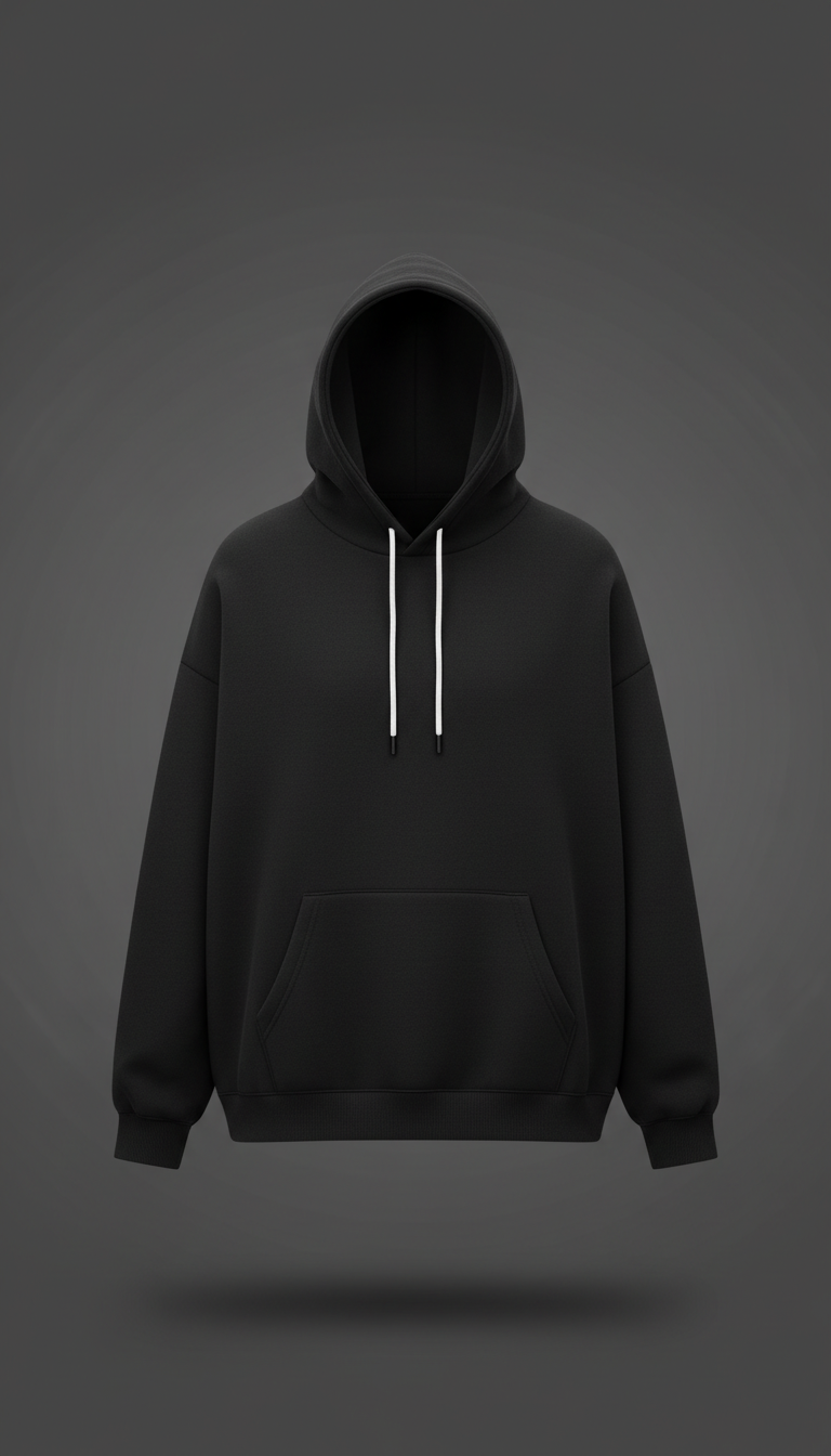 City Black Oversized Hoodie