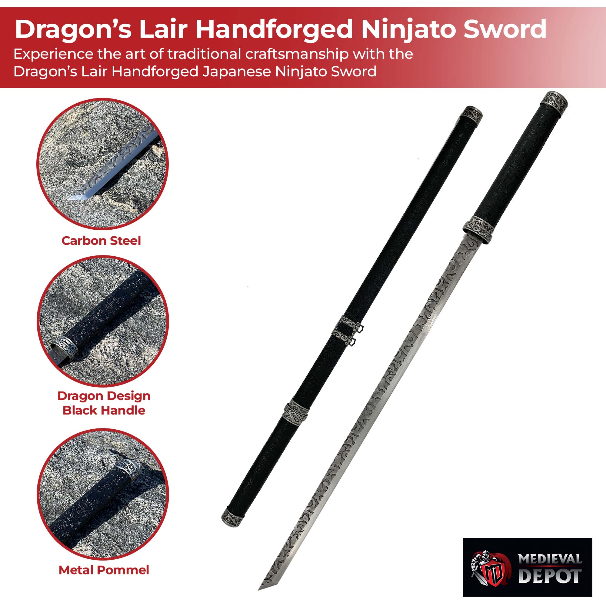 Dragon’s Lair Handforged Japanese Ninjato Sword-2