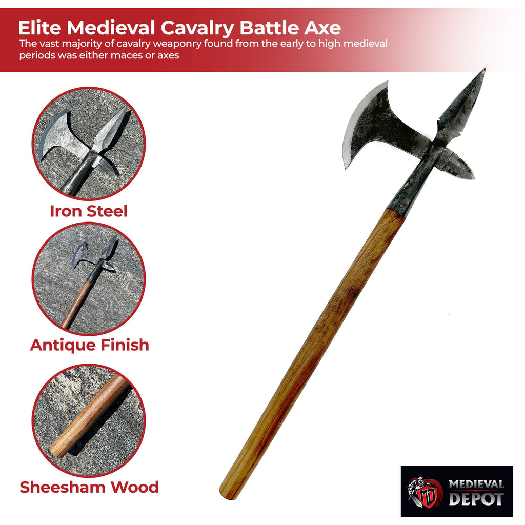 Elite Medieval Cavalry Hand Forged Battle Axe-2