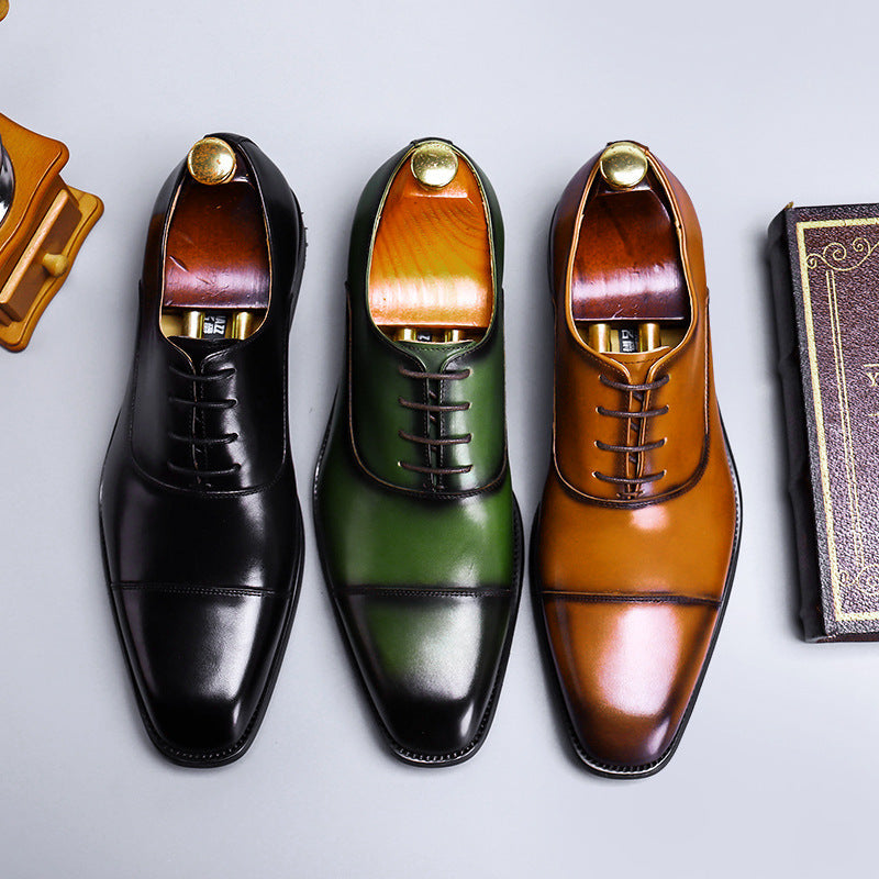 Cowhide Dress Shoes Business Men's-1