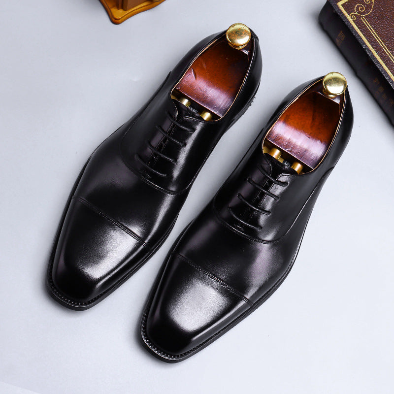Cowhide Dress Shoes Business Men's-0