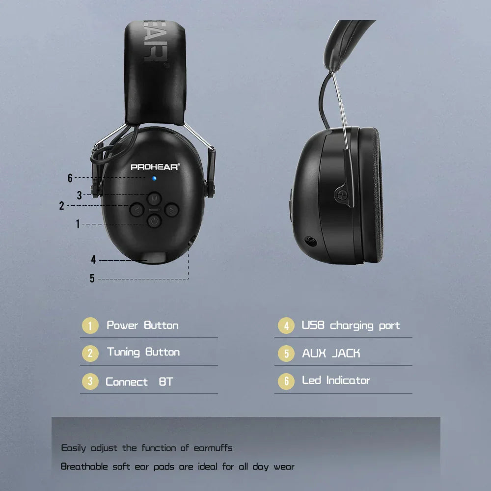 Bluetooth Electronic Earmuffs Black-3