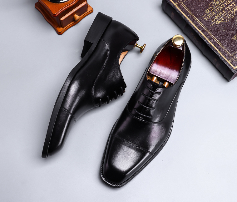 Cowhide Dress Shoes Business Men's-2