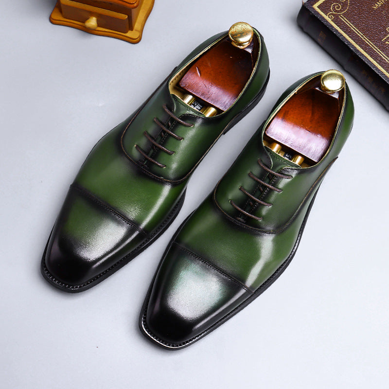 Cowhide Dress Shoes Business Men's-4