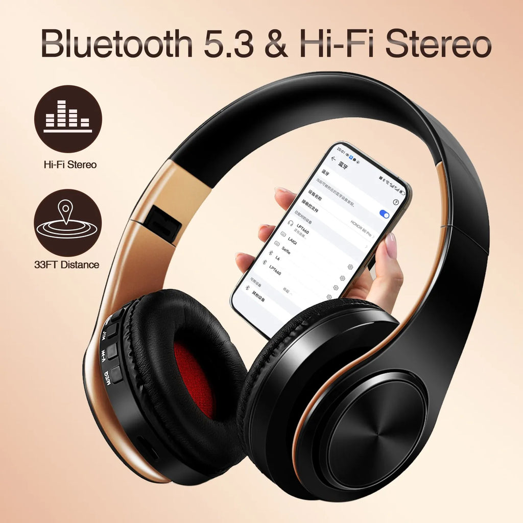 Wireless Bluetooth Headphones Gold-1