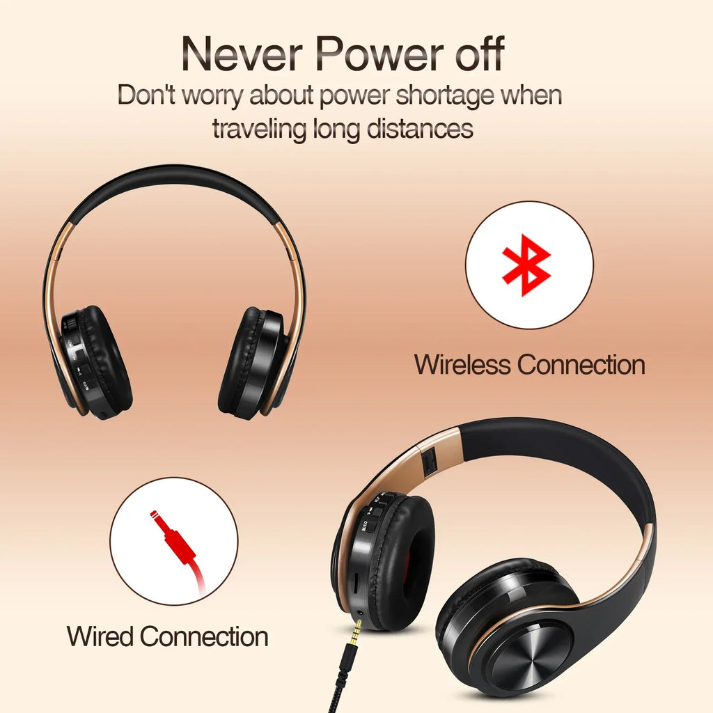 Wireless Bluetooth Headphones Gold-4