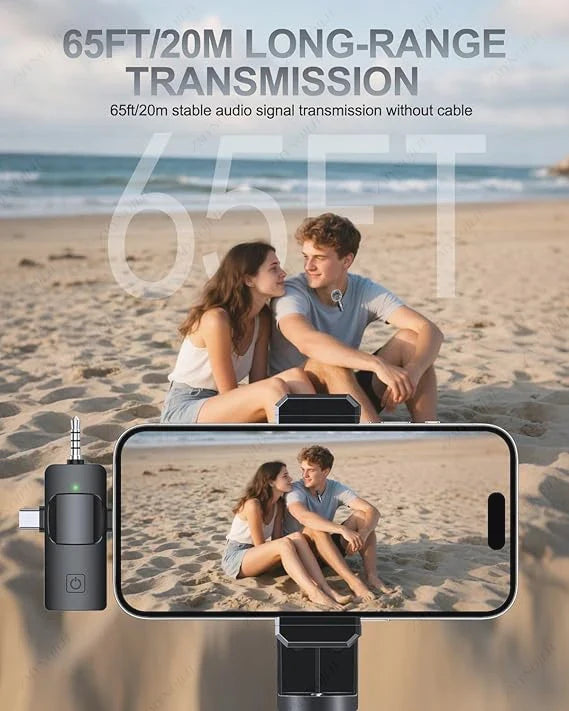 Wireless Lavalier Microphone for iPhone Android Live Recording-2