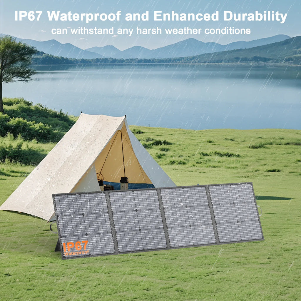 MHPOWOS 220W Foldable Solar Panel 20V Solar Charger for Ecoflow Bluetti ANKER Power station, IP67 Waterproof for Camping RV-3