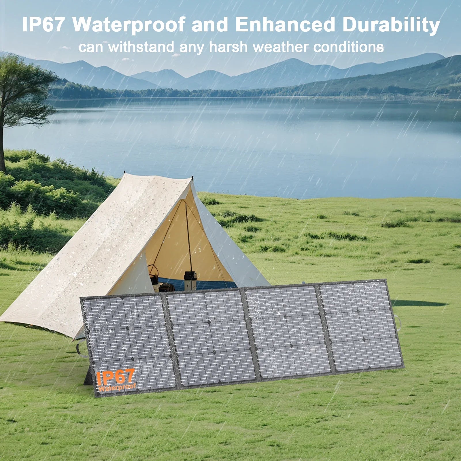 MHPOWOS 220W Foldable Solar Panel 20V Solar Charger for Ecoflow Bluetti ANKER Power station, IP67 Waterproof for Camping RV-3