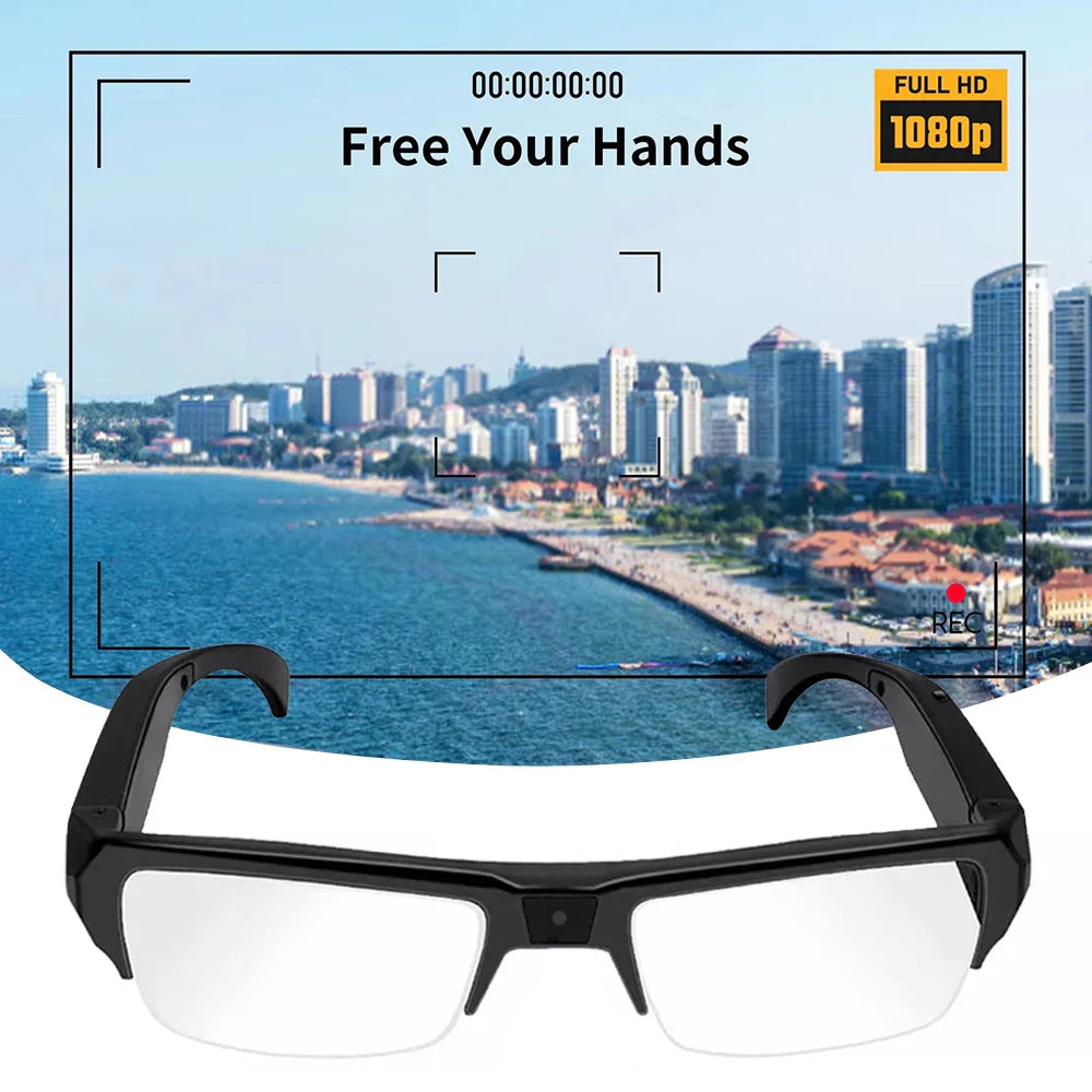 1080P HD Mini Camera Glasses Wearable DVR Video Recorder Black-3