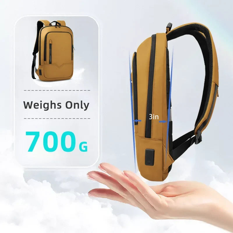 15.6-Inch Thin Laptop Backpack Yellow-4