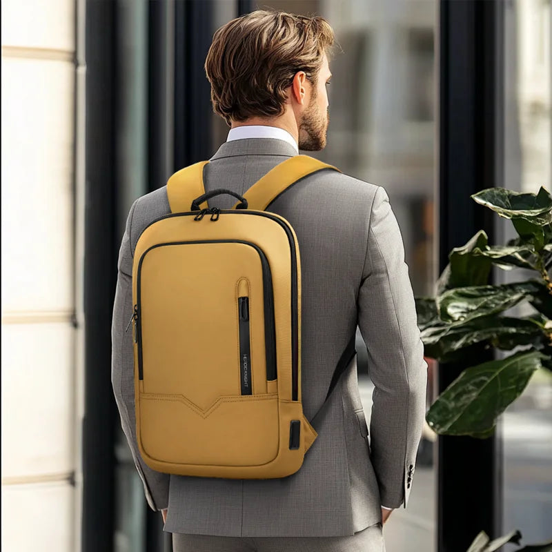 15.6-Inch Thin Laptop Backpack Yellow-3