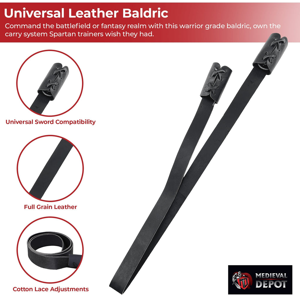 Universal Leather Adjustable Back Sling Sword Holder Baldric-2
