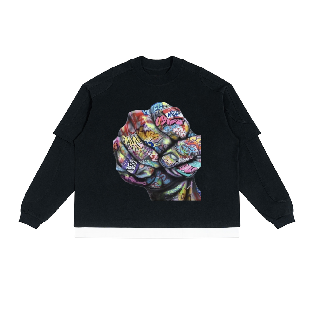 Unisex Paneled Layer Color Block T-Shirt