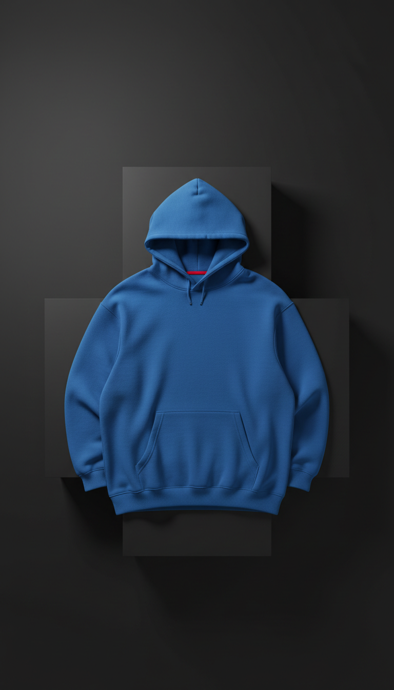 Electric Blue Relaxed-Fit Hoodie
