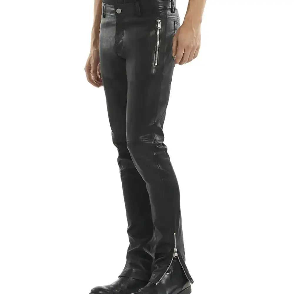 Men’s Leather Biker Pants