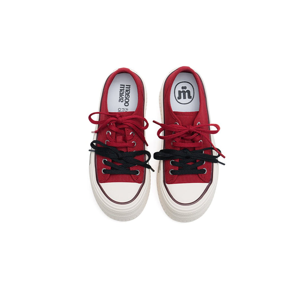 Women's Platform Canvas Sneakers – Double Stripe Chunky Shoes-2